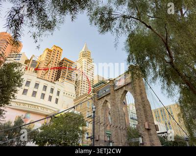 Las Vegas, Nevada, États-Unis - 12-01-2025 : Une vue de l'hôtel New York New York. Banque D'Images