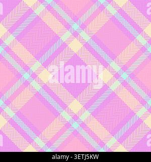 Texture plaid à motif Uni, fond de poncho vérifier tartan. Vecteur textile de tissu irlandais sans couture dans la palette de couleurs violettes et claires. Illustration de Vecteur