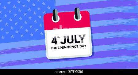 Joyeux jour de l'indépendance 4 juillet illustration vectorielle de calendrier anniversaire des États-Unis Illustration de Vecteur