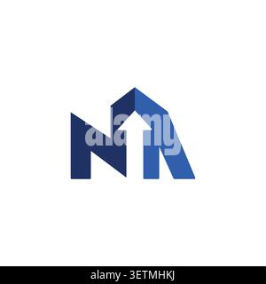 Logo de lettre NA avec symbole de flèche vers le haut Illustration de Vecteur