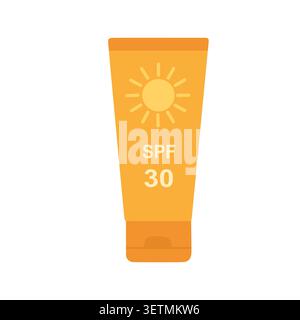 Tube d'été de lotion de protection solaire Illustration de Vecteur