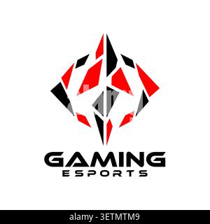Logo de jeu esports monogramme moderne entrelacé avec des lettres géométriques audacieuses, une construction angulaire sans couture et un desig compétitif futuriste Illustration de Vecteur