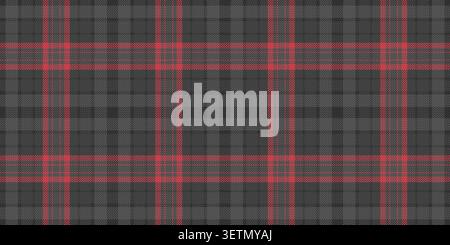 Tissu de texture textile de costume, fond de vecteur de vérification de pièce. Tartan sans fin à motif écossais sans couture dans une palette de couleurs grises et rouges. Illustration de Vecteur