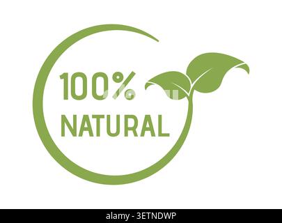 Icône Green Vegan logo avec Design de feuille organique pour les produits écologiques, les étiquettes et l'illustration vectorielle de marque Illustration de Vecteur