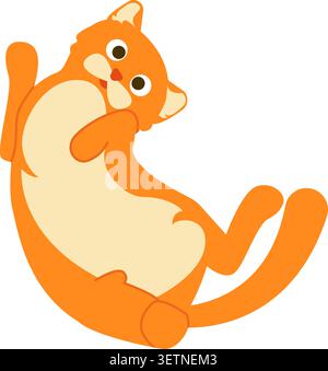 Vecteur de personnage de dessin animé de chat de gingembre ludique Illustration de Vecteur