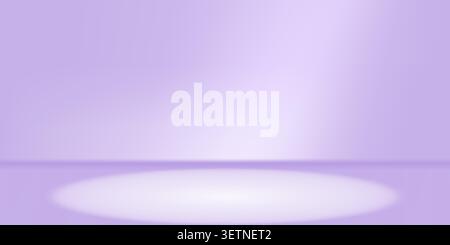 Podium dégradé de lilas clair, fond de produit violet dans un studio violet. plate-forme de ressort 3d, scène de lumière de spot simple et scène de mur abstrait. Minimal Illustration de Vecteur