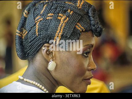 Un exemple de tresses Yoruba Shuku Banque D'Images