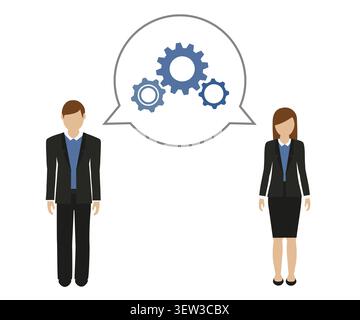 homme d'affaires et femme d'affaires développent une illustration de concept Banque D'Images