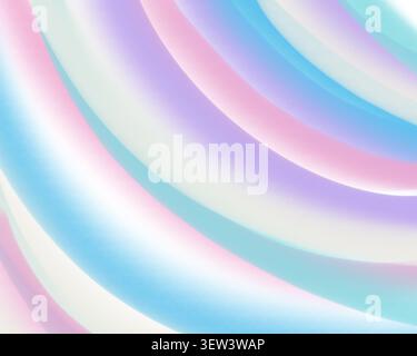 Un fond abstrait lisse avec des vagues liquides qui coulent dans un dégradé pastel doux de rose, bleu et violet. Ce design moderne et éthéré offre un Banque D'Images