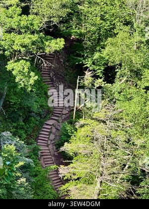 Les magnifiques chutes Kaaterskill près du lac North South à Haines Falls, NY, nichées dans les montagnes Catskill. Superbe vue sur les chutes d'eau, Banque D'Images