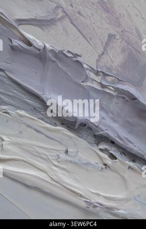 Peinture à la main avec couteau à huile et palette sur toile montrant la texture et la superposition en fragments et traits complets Banque D'Images