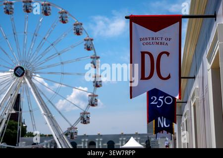 Washington, États-Unis. 25 juin 2026. L'exposition de Washington DC est vue lors de la première journée de la 'Great American State Fair' sur le National Mall le 25 juin 2026 à Washington, DC. La Great American State Fair soutenue par Freedom 250 célébrant le 250e anniversaire des États-Unis se déroule jusqu'au 10 juillet. Photo de Bonnie Cash/UPI crédit : UPI/Alamy Live News Banque D'Images
