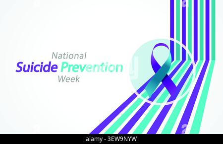 La semaine nationale de prévention du suicide, en septembre, sensibilise les gens, favorise le soutien en santé mentale, encourage les conversations ouvertes et aide à prévenir soi-même Illustration de Vecteur