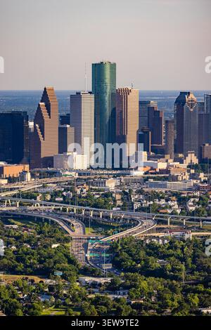 Vue aérienne du centre-ville de Houston Texas Banque D'Images
