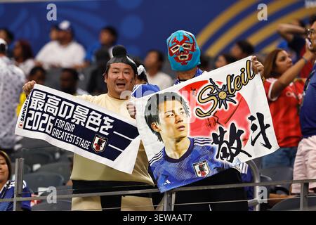 Arlington, États-Unis. 25 juin 2026. Fans du Japon Football/Football : Coupe du monde de la FIFA 2026 match entre le Japon et la Suède au stade Dallas à Arlington, États-Unis . Crédit : Mutsu KAWAMORI/AFLO/Alamy Live News Banque D'Images