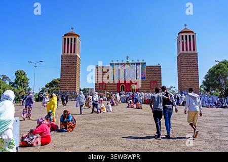 Célébration de l'Église catholique à Asmara, Érythrée - cérémonie religieuse et vie communautaire locale Banque D'Images