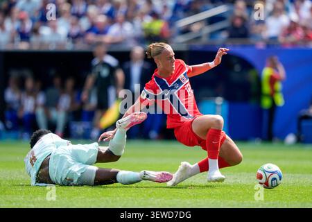 Boston, Massachusetts, États-Unis 20260626. Les Français Aurélien Tchouaméni et Thelo Aasgaard lors du match de football entre la Norvège et la France dans le Groupe I de la Coupe du monde de la FIFA 2026 au Boston Stadium. Photo : Fredrik Varfjell / NTB ce texte est traduit automatiquement Banque D'Images