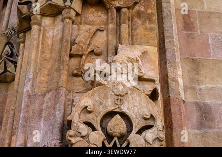 Grande mosquée et hôpital de Divrigi, partie du portail de l’hôpital ouest (darussifa) avec sculptures, Divrigi, province de Sivas, Anatolie, Turquie, Asie Banque D'Images