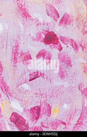 Peinture abstraite éclaboussure de texture de mur rose violet coups de pinceau fond Banque D'Images