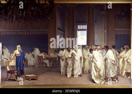 Cesare Maccari. Appius Claudius Caecus au sénat. Créé : 1881 Cesare Maccari Banque D'Images