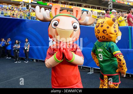 Miami, États-Unis. 27 juin 2026. . Mascotte lors du match du Groupe K de la Coupe du monde de la FIFA 2026 opposant la Colombie et le Portugal au stade de Miami le 27 juin 2026 à Miami, États-Unis. (Photo de Alex Gottschalk/DeFodi images) crédit : DeFodi images/Alamy Live News Banque D'Images