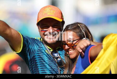 Miami, États-Unis d'Amérique. 27 juin 2026. FLORIDE, ÉTATS-UNIS D'AMÉRIQUE, juin 27 : les supporters colombiens lors du match de la Coupe du monde de la FIFA 2026 dans le groupe K entre Colombie et Portugal au Miami Stadium, Miami, Floride, le 27 juin. (Photo de DC photo/Crystal Pix) crédit : SPP Sport Press photo. /Alamy Live News Banque D'Images