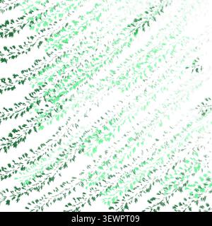 Fond botanique abstrait moderne avec motif de feuilles diagonales en cascade. Motif organique avec feuillage vert superposé dans plusieurs nuances. Banque D'Images