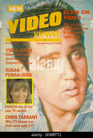Nouveau Video Viewer Dec 1983 - couverture de magazine Vintage - photographe inconnu - transcription de texte [ NOUVEAU visualiseur VIDÉO ELVIS SUR LA VIDÉO... Gagnez dix classiques Presley IMS dans le mois Compertion Incorporating TV Scene octobre 1983 VIDÉO Adam Faith parle de la nouvelle émission Channel four SUSAN PENHALIGON vedette star dans notre nouvelle section TV CHRIS TARRANT pourquoi les patrons d'ITV ont perdu leur nerf avec OTT ] POUR UN USAGE ÉDITORIAL SEULEMENT ! Banque D'Images
