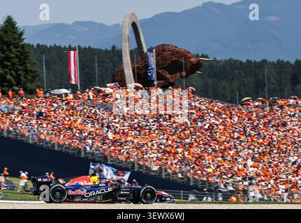 Spielberg, Autriche. 28 juin 2026. Le pilote néerlandais Max Verstappen de Red Bull participe au Grand Prix autrichien de formule 1 au Red Bull Ring à Spielberg, en Autriche, le 28 juin 2026. Crédit : BaO Di/Xinhua/Alamy Live News Banque D'Images