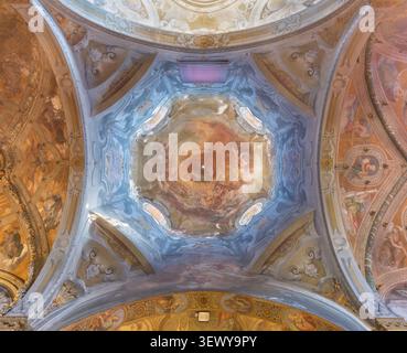 MONZA, ITALIE - 19 MARS 2026 : le plafond et la coupole de la cathédrale - Basilica di San Giovanni Battista Banque D'Images