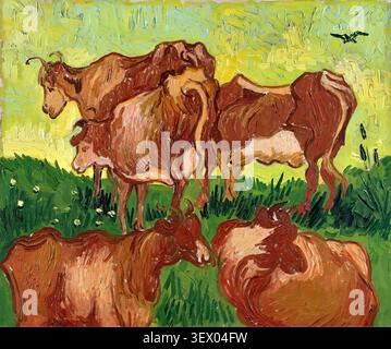 Les vaches (d'après Jacob Jordaens) (1890) de Vincent van Gogh Banque D'Images