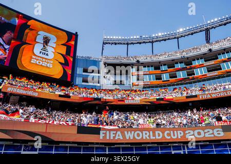 Boston, États-Unis. 29 juin 2026. Les supporters de l'Allemagne lors de la Coupe du monde de la FIFA 2026 Round of 32 entre l'Allemagne et le Paraguay au stade de Boston le 29 juin 2026 à Boston, États-Unis. (Crédit : Marcel ter bals/MTB-photo/Alamy Live News) crédit : MTB photo/Alamy Live News Banque D'Images
