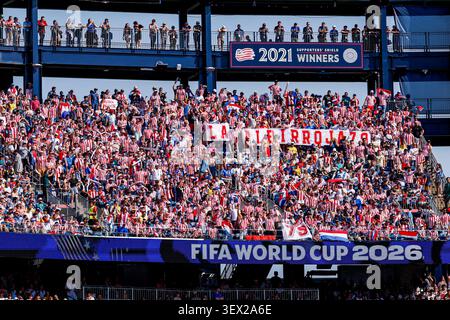 Boston, États-Unis. 29 juin 2026. Supporters du Paraguay lors de la Coupe du monde de la FIFA 2026 Round of 32 match entre l'Allemagne et le Paraguay au stade de Boston le 29 juin 2026 à Boston, États-Unis. (Crédit : Marcel ter bals/MTB-photo/Alamy Live News) crédit : MTB photo/Alamy Live News Banque D'Images