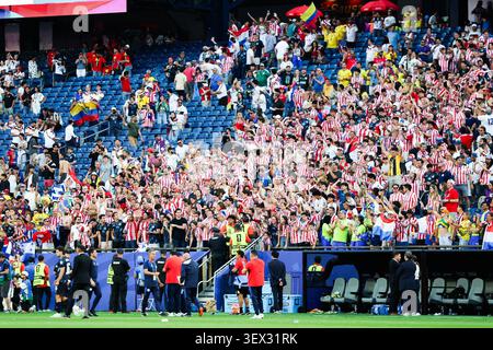Foxborough, United States Of America. 29th June, 2026. Paraguay fans during the FIFA World Cup 2026 Round of 32 match between Germany and Paraguay at Boston Stadium, in Foxborough, United States, on Monday, June 29, 2026.(Foto: William Volcov/Brazil Photo Press/Alamy) Sports Credit: Brazil Photo Press/Alamy Live News Banque D'Images