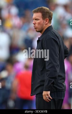 BOSTON, États-Unis - 29 juin 2026 : Julian Nagelsmann, entraîneur en chef de l'Allemagne, après le match de la Coupe du monde de la FIFA 2026 32 entre l'Allemagne et le Paraguay au Boston Stadium (crédit : Craig Mercer/ Alamy Live News) Banque D'Images