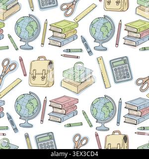Arrière-plan vectoriel transparent de retour à l'école Illustration de Vecteur