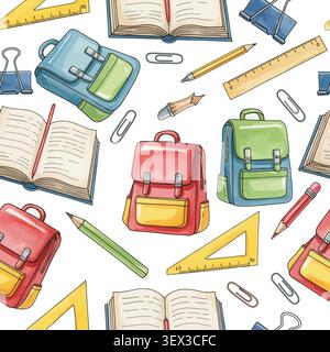 Arrière-plan vectoriel transparent de retour à l'école Illustration de Vecteur