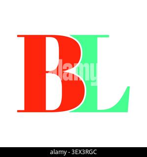 Symbole de lettre géométrique minimaliste BL, proportions équilibrées et esthétique moderne. Idéal pour la marque, l'identité, l'entreprise, la technologie, la création, an Illustration de Vecteur