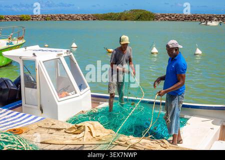 France, Guadeloupe, basse-Terre, Sainte-Rose, port de pêche Banque D'Images