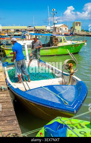 France, Guadeloupe, basse-Terre, Sainte-Rose, port de pêche Banque D'Images