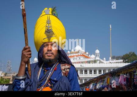 Inde, Punjab, Anandpur Sahib, Hola Mohalla est un festival annuel sikh, marqué par des expositions de guerre Banque D'Images