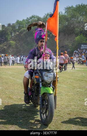 Inde, Punjab, Anandpur Sahib, Hola Mohalla est un festival annuel sikh, marqué par des expositions de guerre Banque D'Images