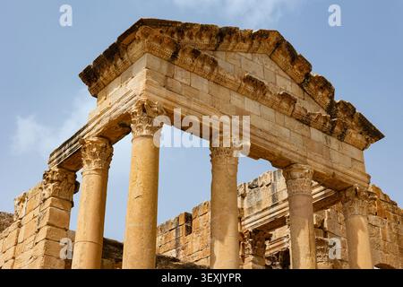 Forum romain de Sufetula - Capitole temples de la ville Sufetula. Tunisie Banque D'Images