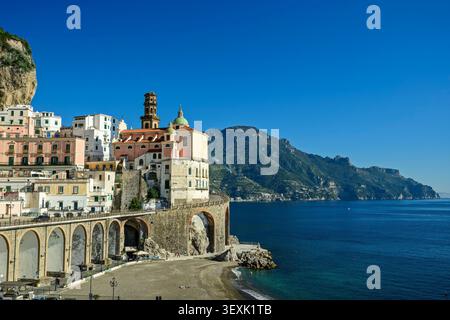 Atrani, Côte Amalfitaine, Campanie, Italie Banque D'Images