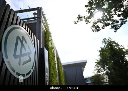 01 juillet 2026, Hesse, Francfort-sur-le-main : le logo DFB. Photo : Florian Wiegand/dpa Banque D'Images