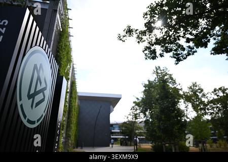 01 juillet 2026, Hesse, Francfort-sur-le-main : le logo DFB. Photo : Florian Wiegand/dpa Banque D'Images