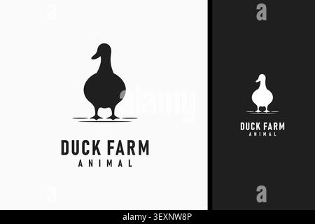 Logo silhouette de canard symbole icône Illustration de Vecteur