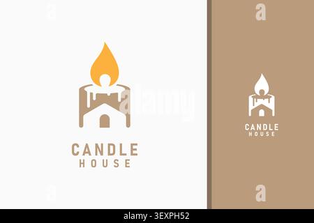 Logo maison de bougie symbole icône design Illustration de Vecteur