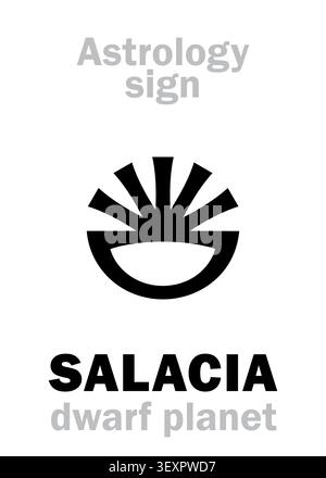 Astrologie Alphabet : Salacia (Amphitrite), planète naine trans-neptunienne. Signe de caractère hiéroglyphique (symbole unique) Banque D'Images