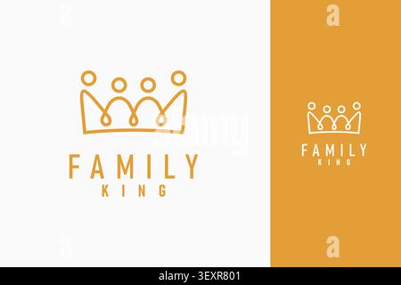 Logo de la couronne de famille symbole icône conception Illustration de Vecteur